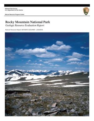 Rocky Mountain National Park Geologic Resources Evaluation