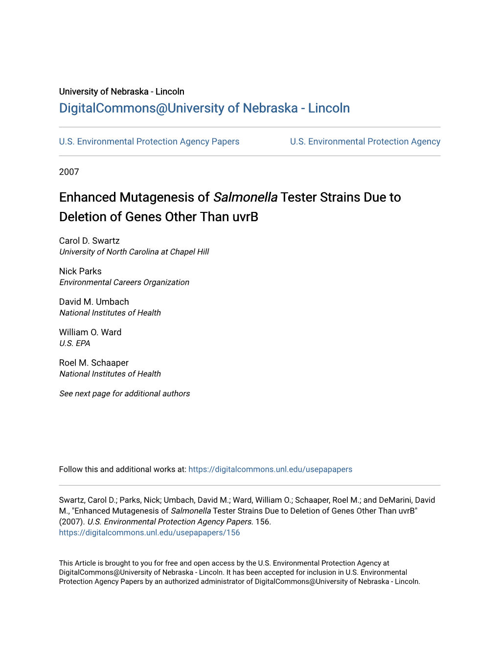 Enhanced Mutagenesis of <I>Salmonella</I> Tester Strains