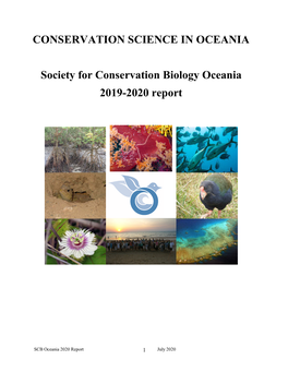 CONSERVATION SCIENCE in OCEANIA Society for Conservation Biology Oceania 2019-2020 Report