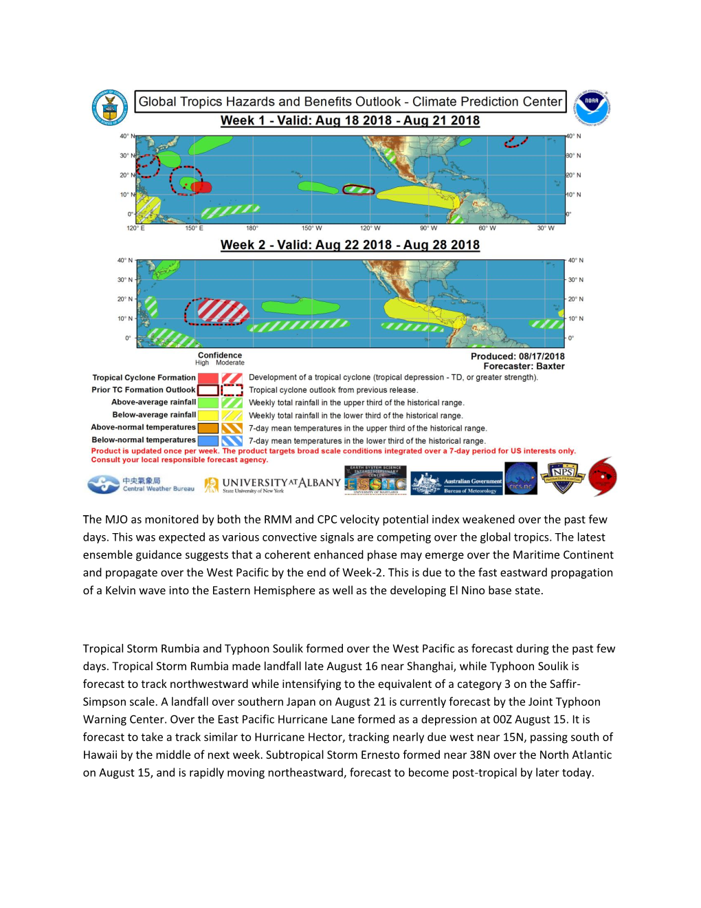 The MJO As Monitored by Both the RMM and CPC Velocity Potential Index Weakened Over the Past Few Days