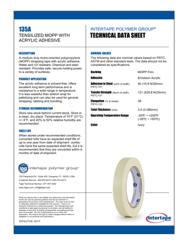 Technical Data Sheet 135A
