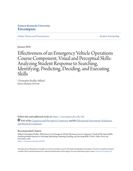 Effectiveness of an Emergency Vehicle Operations