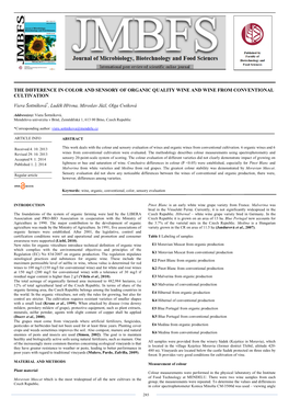 The Difference in Color and Sensory of Organic Quality Wine and Wine from Conventional Cultivation