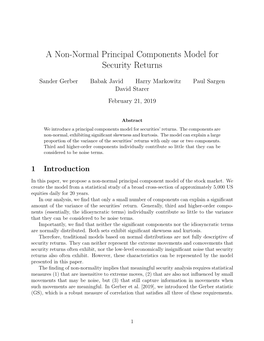 A Non-Normal Principal Components Model for Security Returns