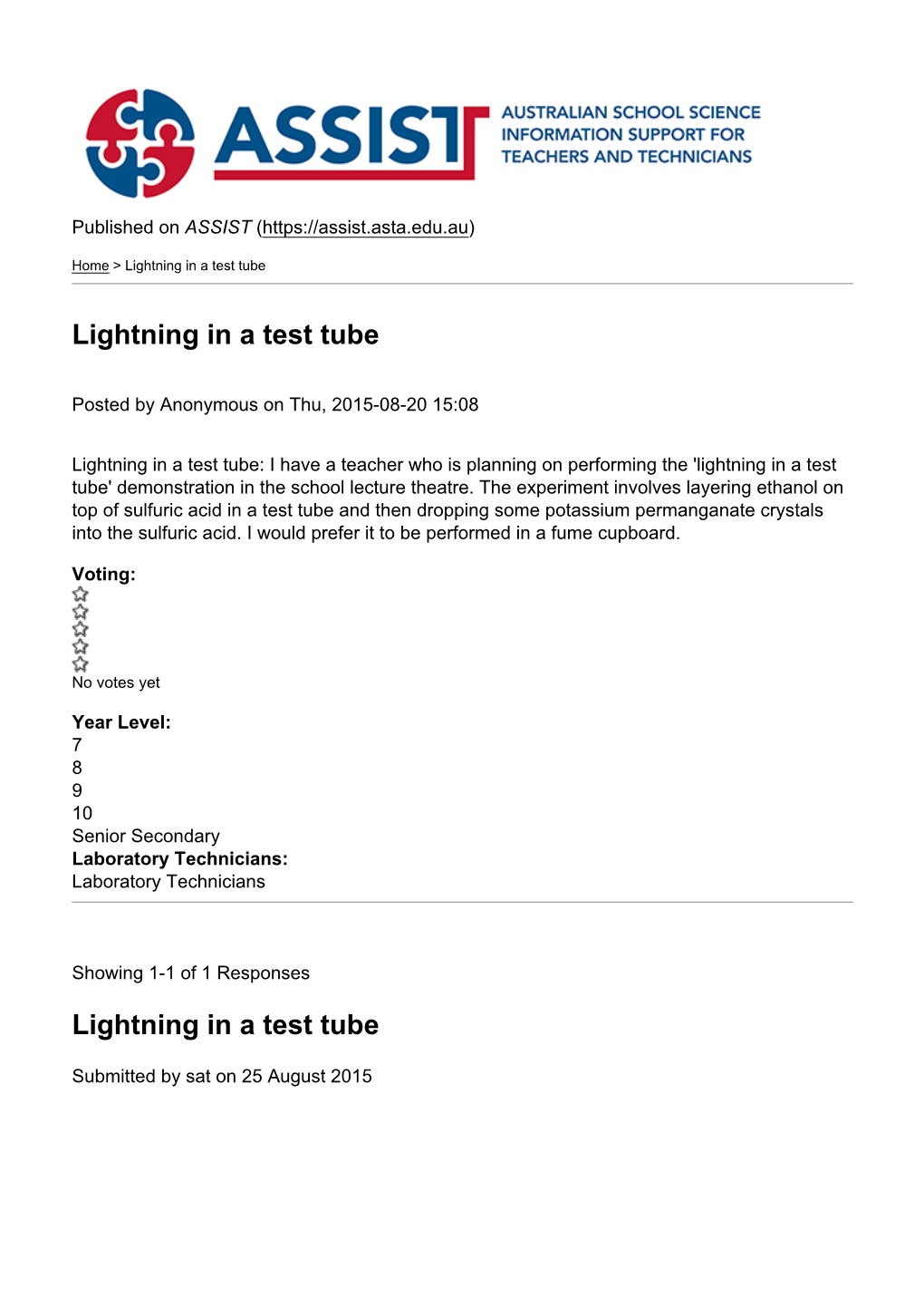 Lightning in a Test Tube