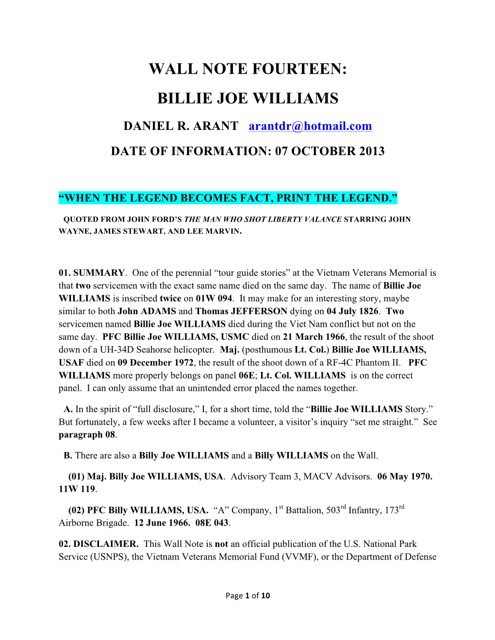 Billie Joe Williams