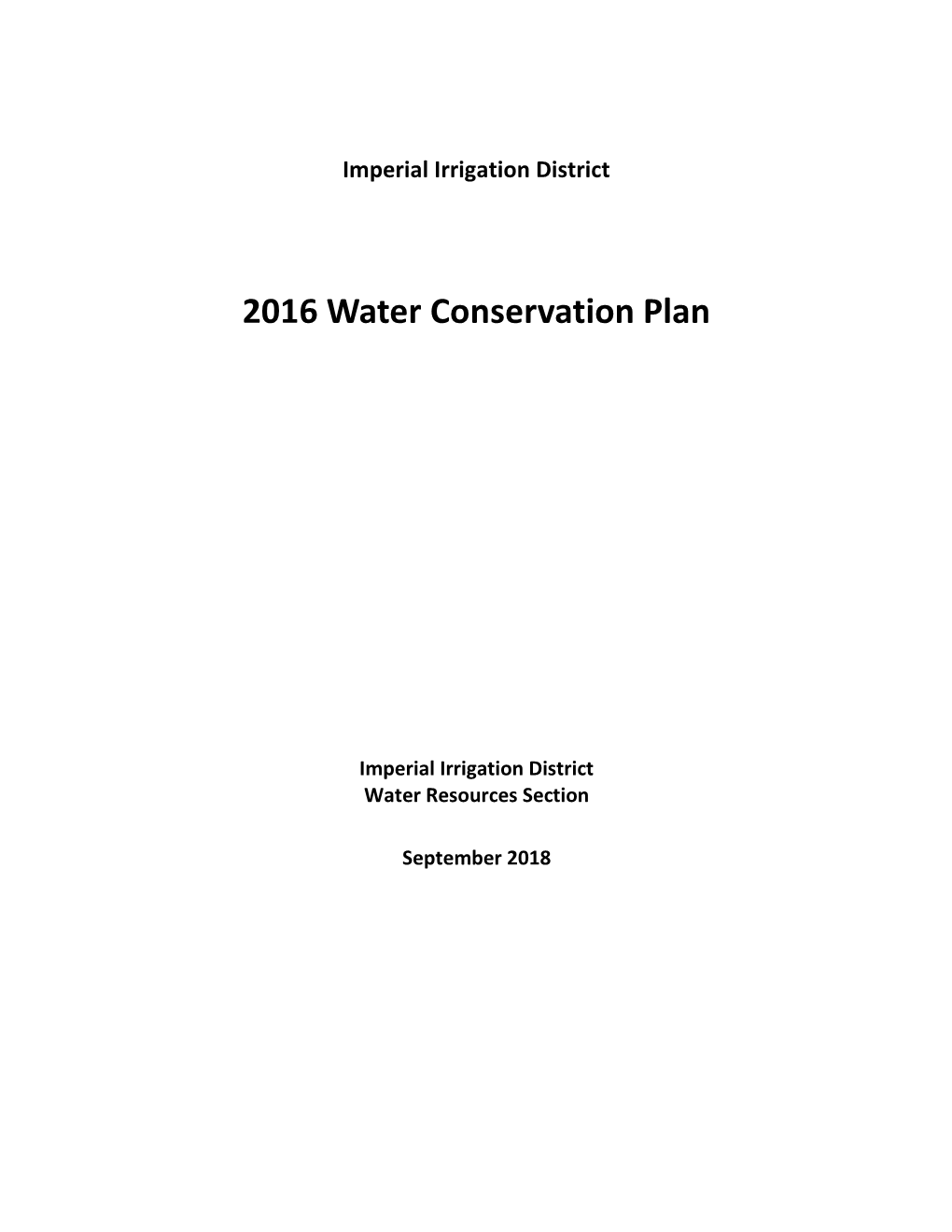 2016 Water Conservation Plan