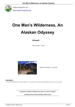 One Man's Wilderness, an Alaskan Odyssey