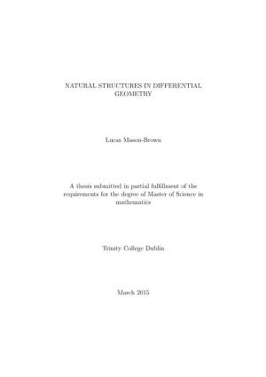 NATURAL STRUCTURES in DIFFERENTIAL GEOMETRY Lucas