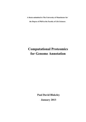 Computational Proteomics for Genome Annotation