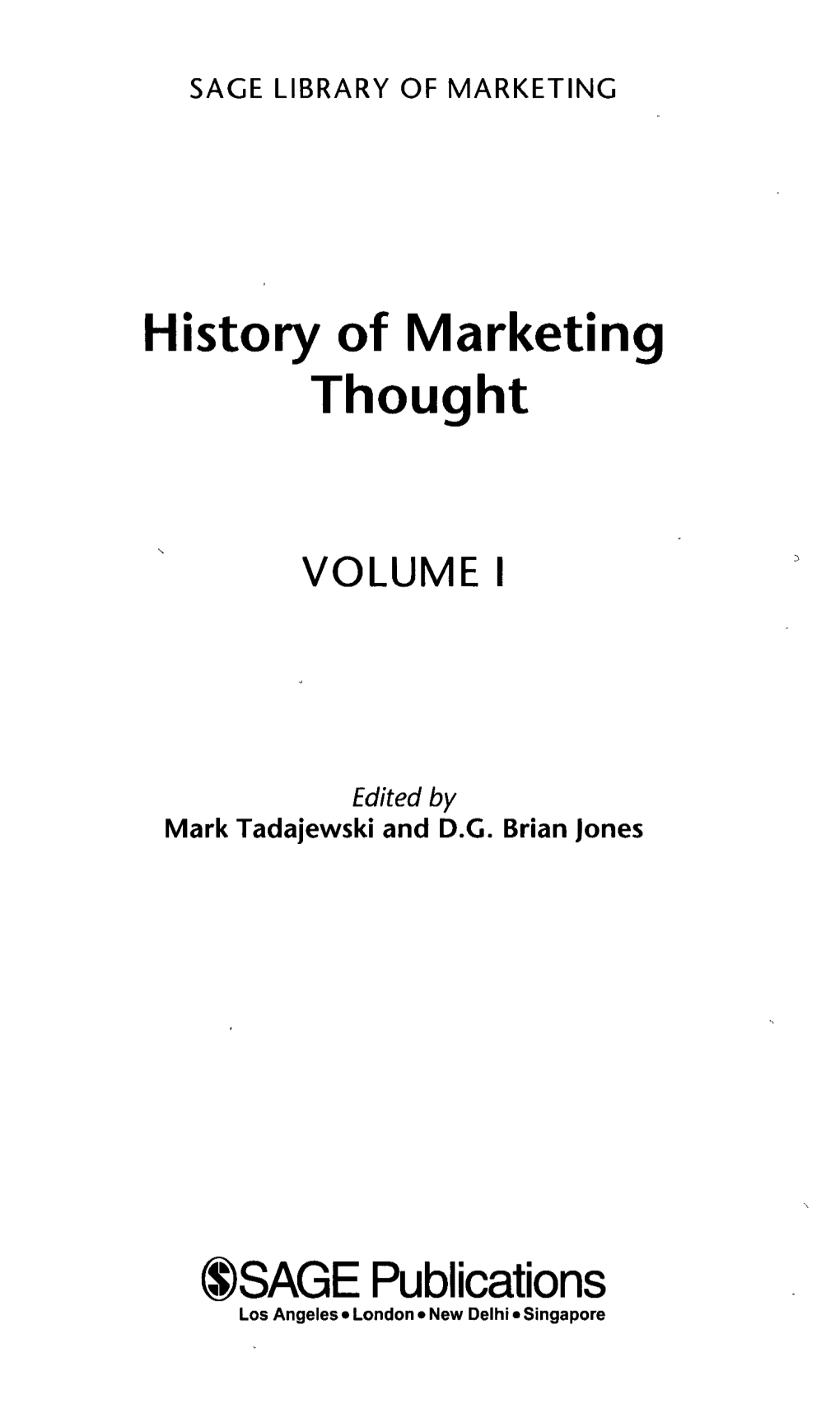 History of Marketing Thought