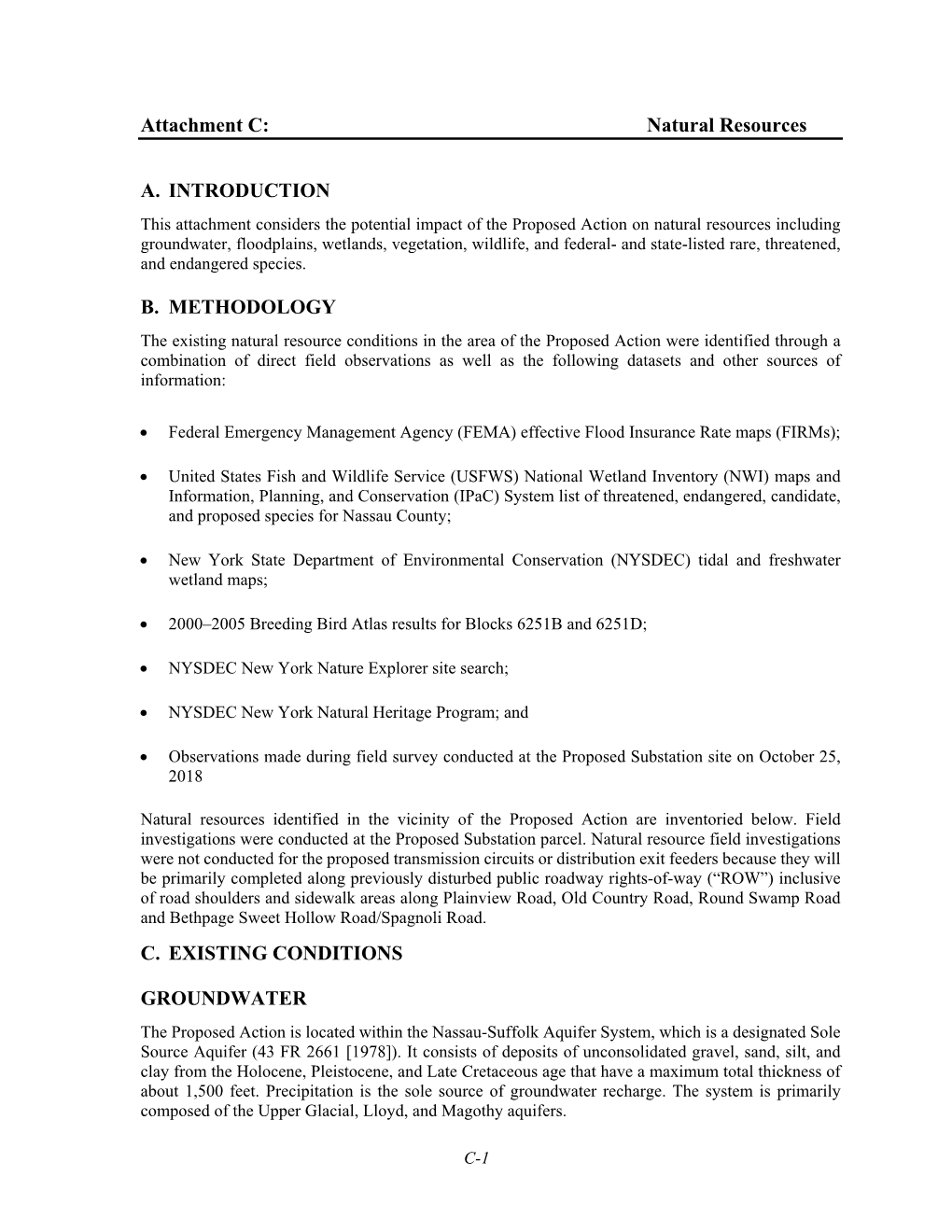 Attachment C: Natural Resources