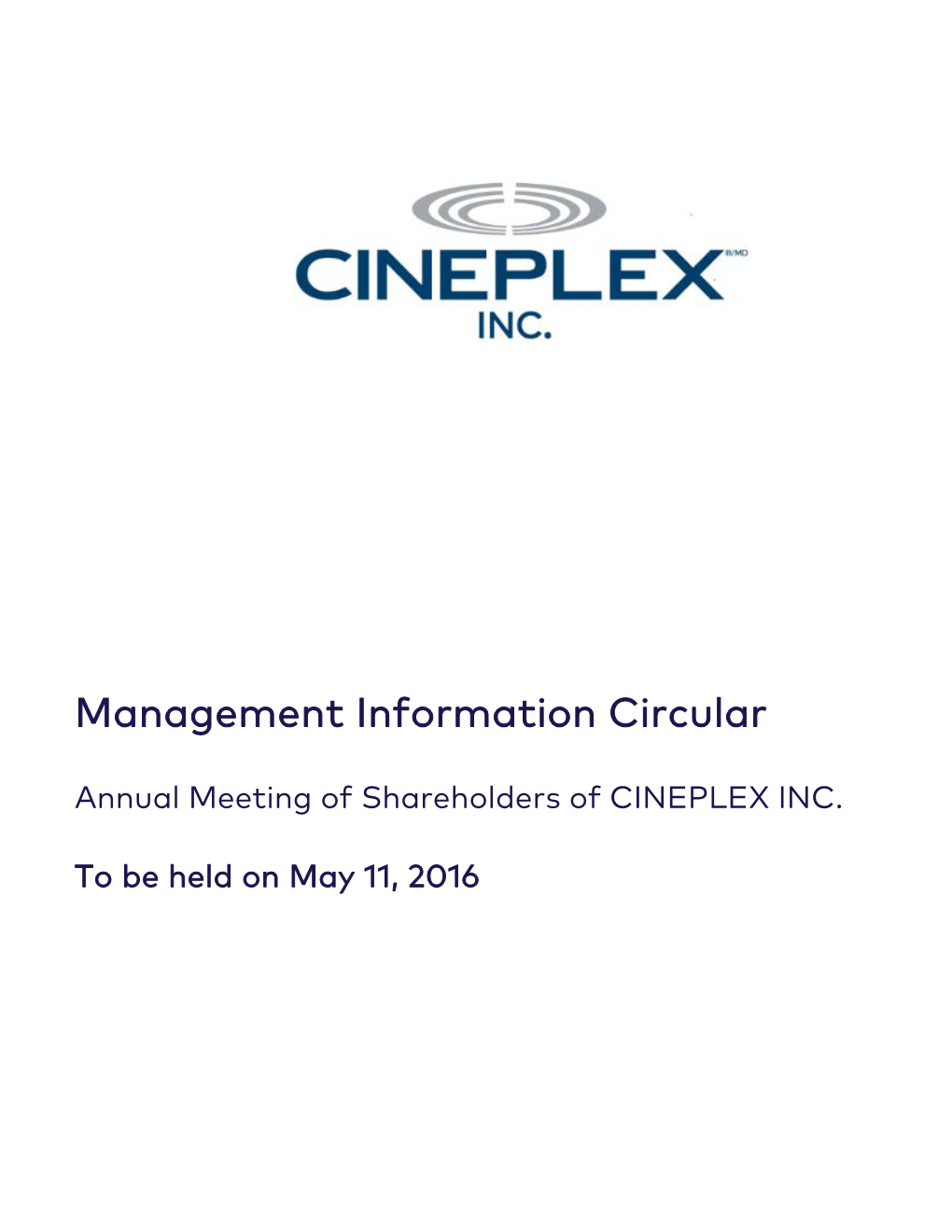 Management Information Circular