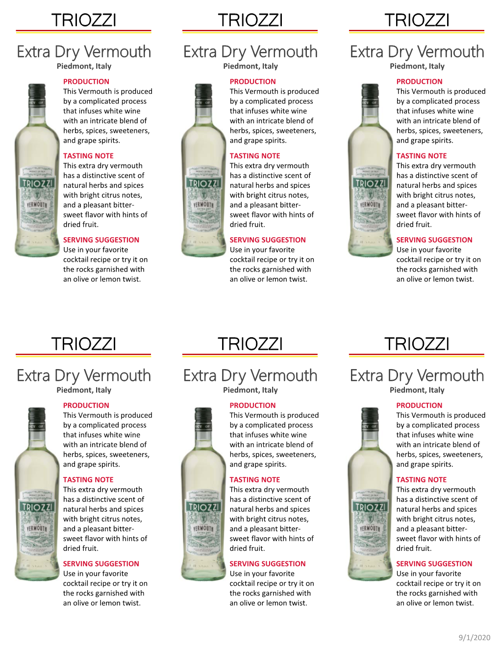 Triozzi Dry Vermouth