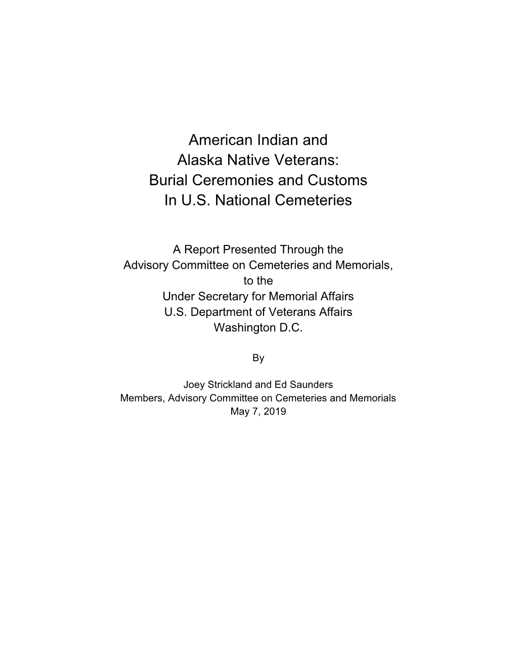 ACCM Report on Native American Burials