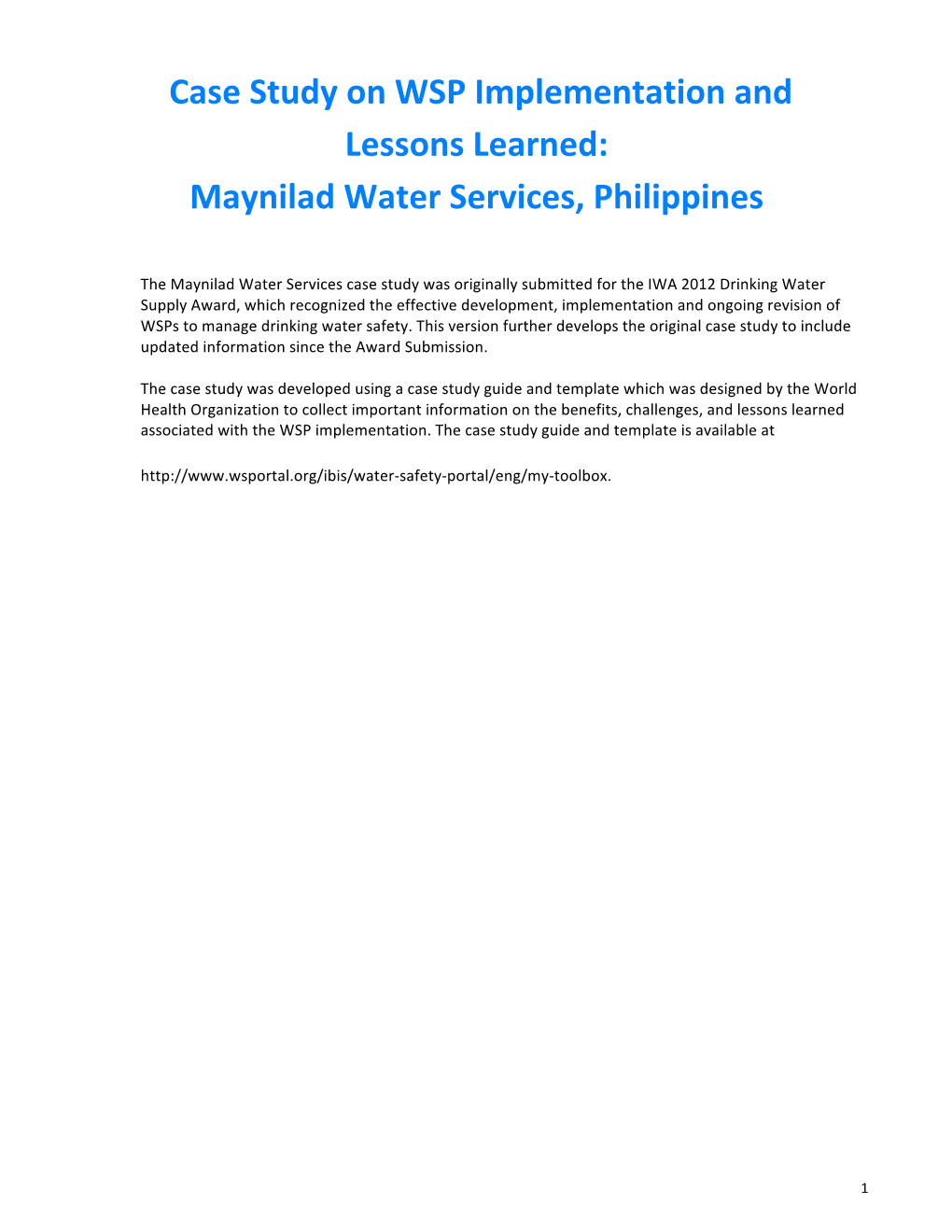 Maynilad Water Services, Philippines