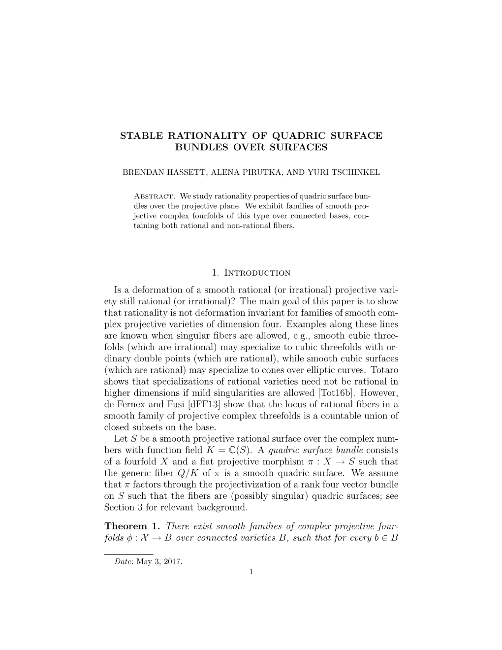 Stable Rationality of Quadric Surface Bundles Over Surfaces