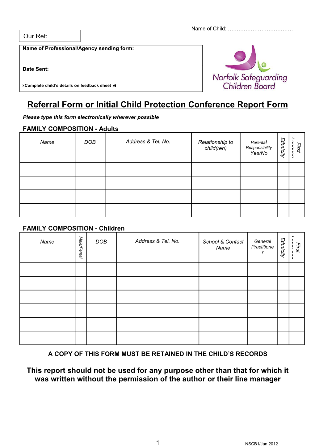 Pre-Referral/Referral Form