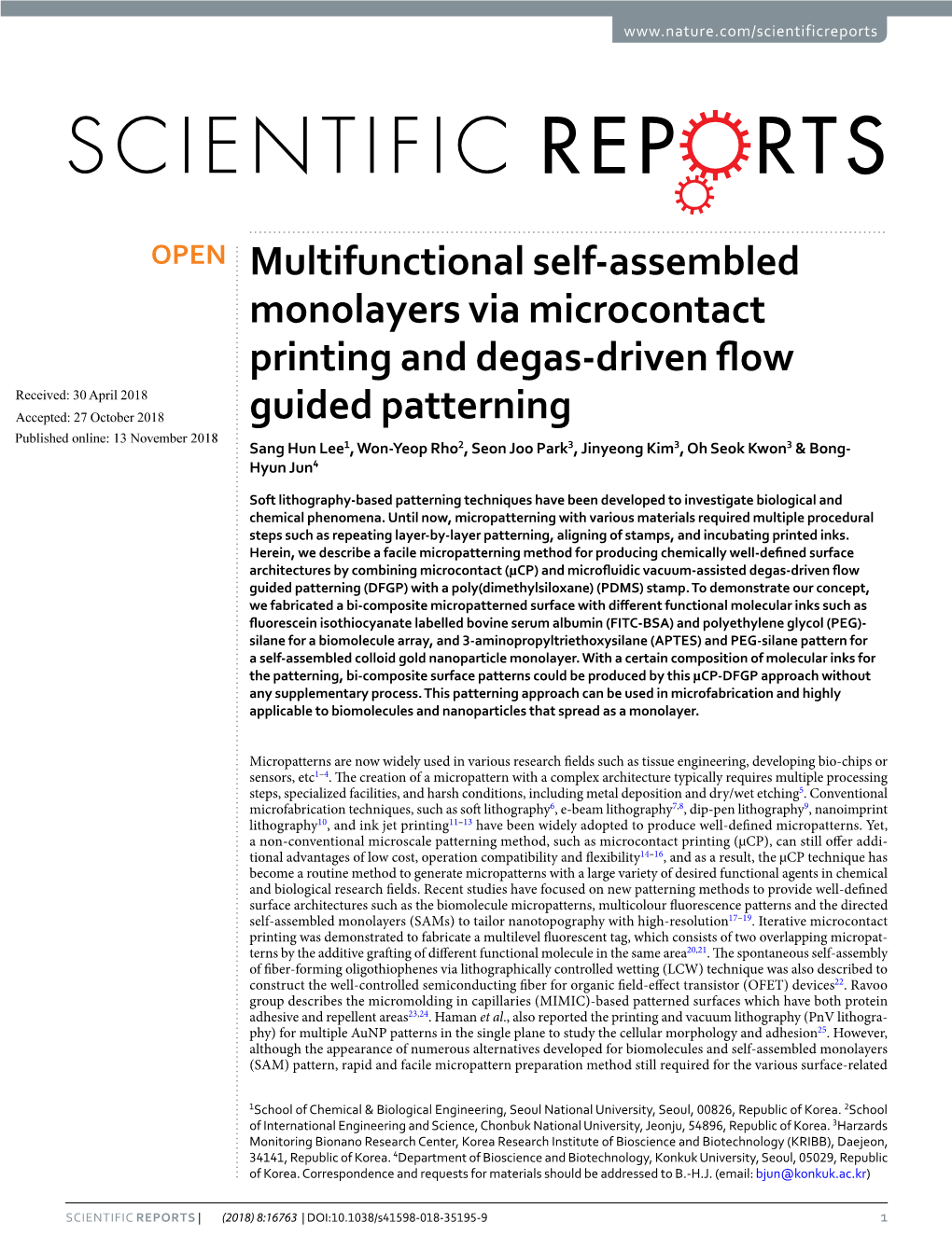 Multifunctional Self-Assembled Monolayers Via Microcontact Printing and Degas-Driven Flow Guided Patterning