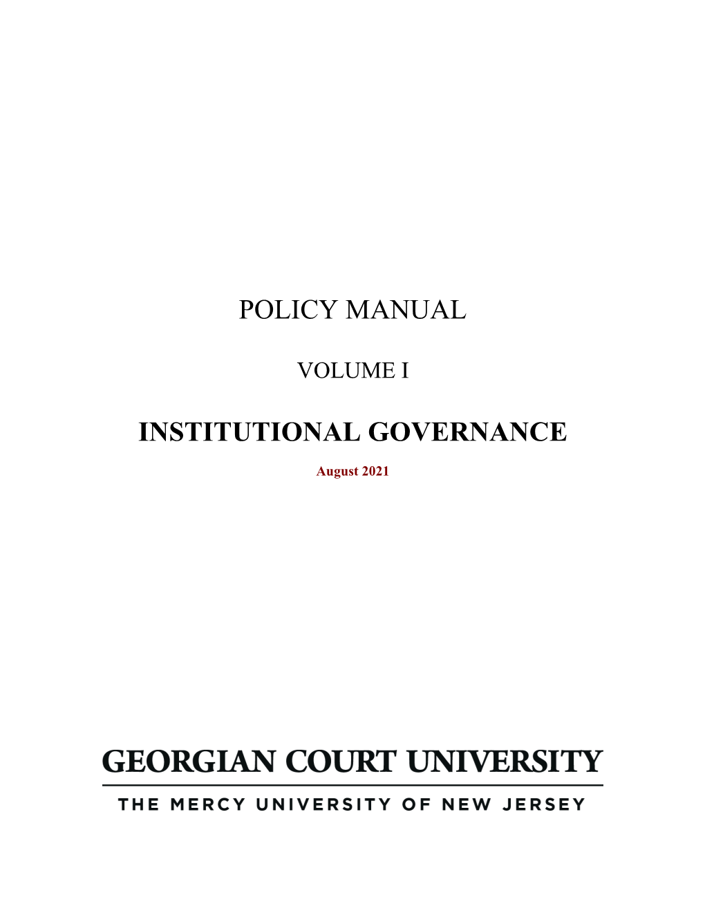 Institutional Governance