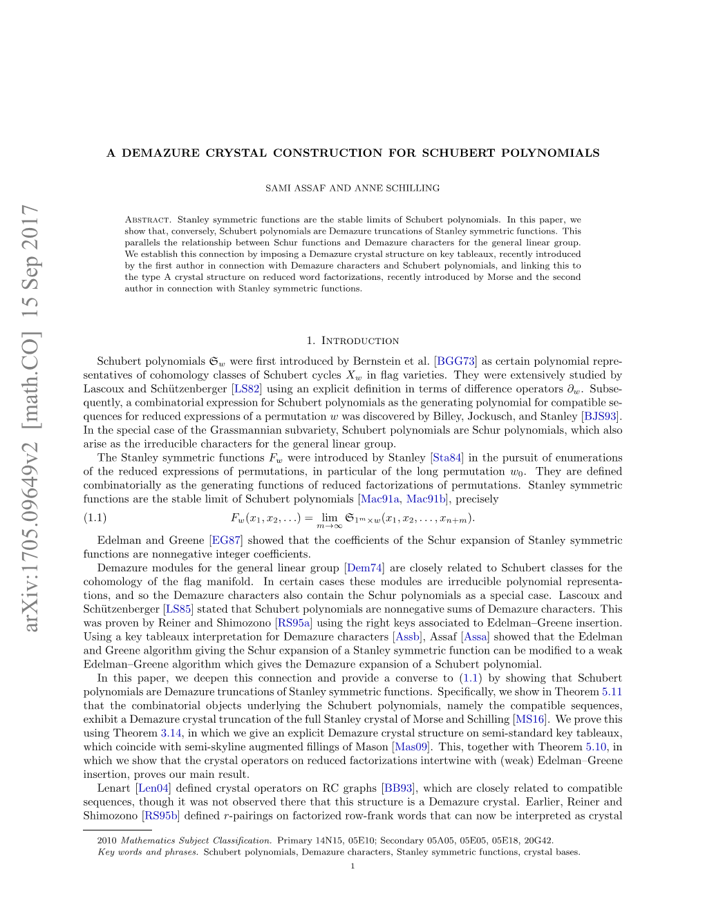 Arxiv:1705.09649V2 [Math.CO]