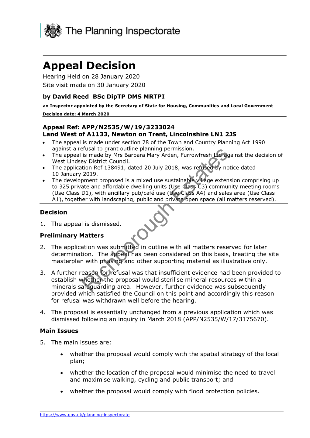 Appeal Decision Hearing Held on 28 January 2020 Site Visit Made on 30 January 2020