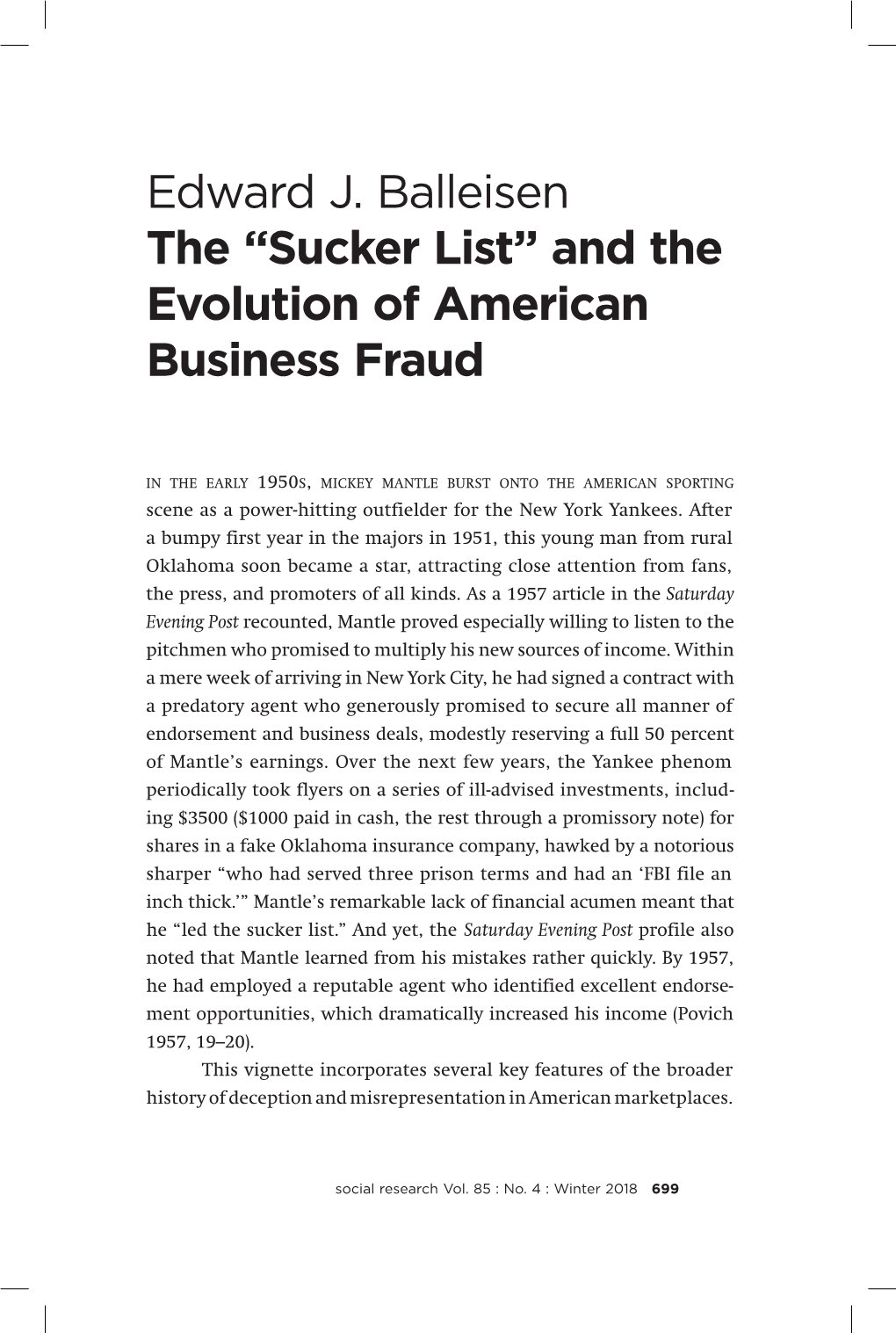 “Sucker List” and the Evolution of American Business Fraud