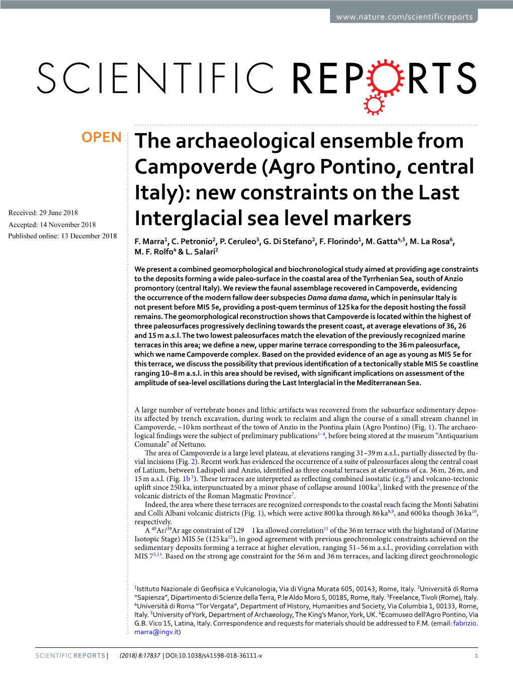 (Agro Pontino, Central Italy): New Constraints on the Last Interglacial