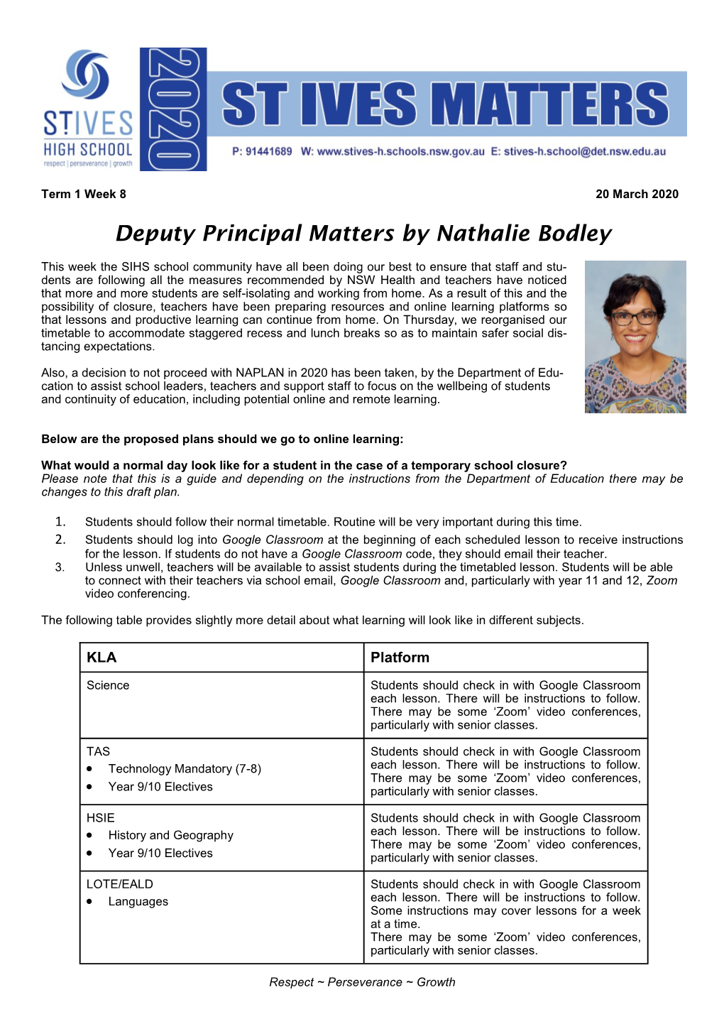 Deputy Principal Matters by Nathalie Bodley