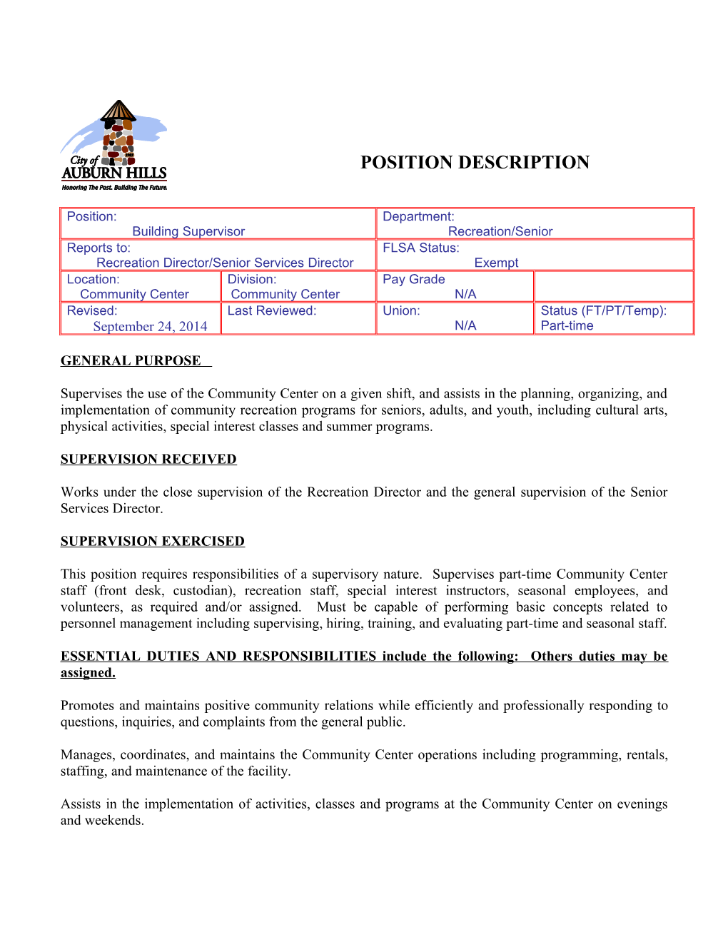 Position Description s7