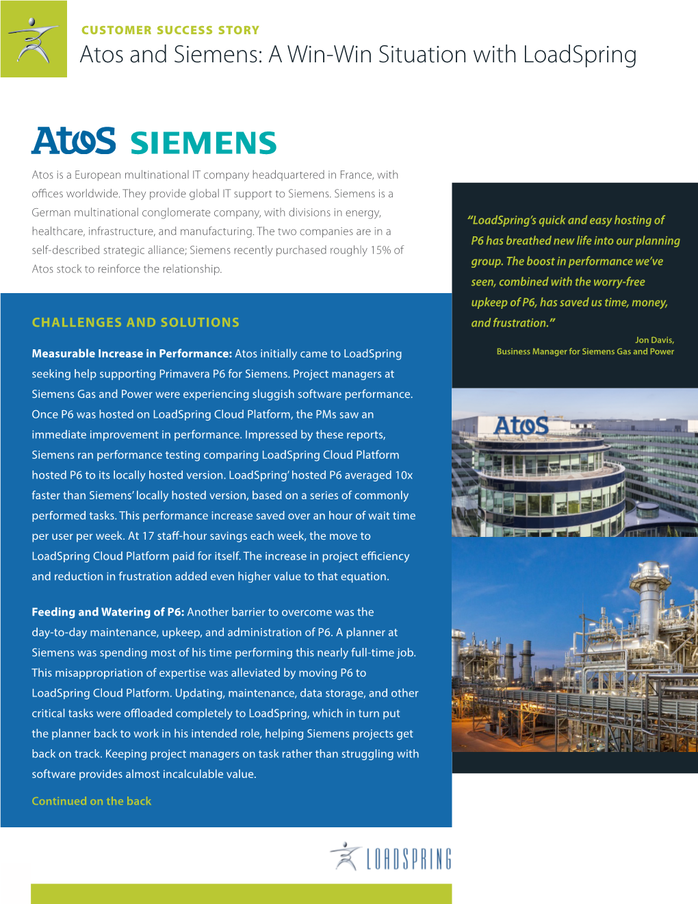 Atos and Siemens: a Win-Win Situation with Loadspring