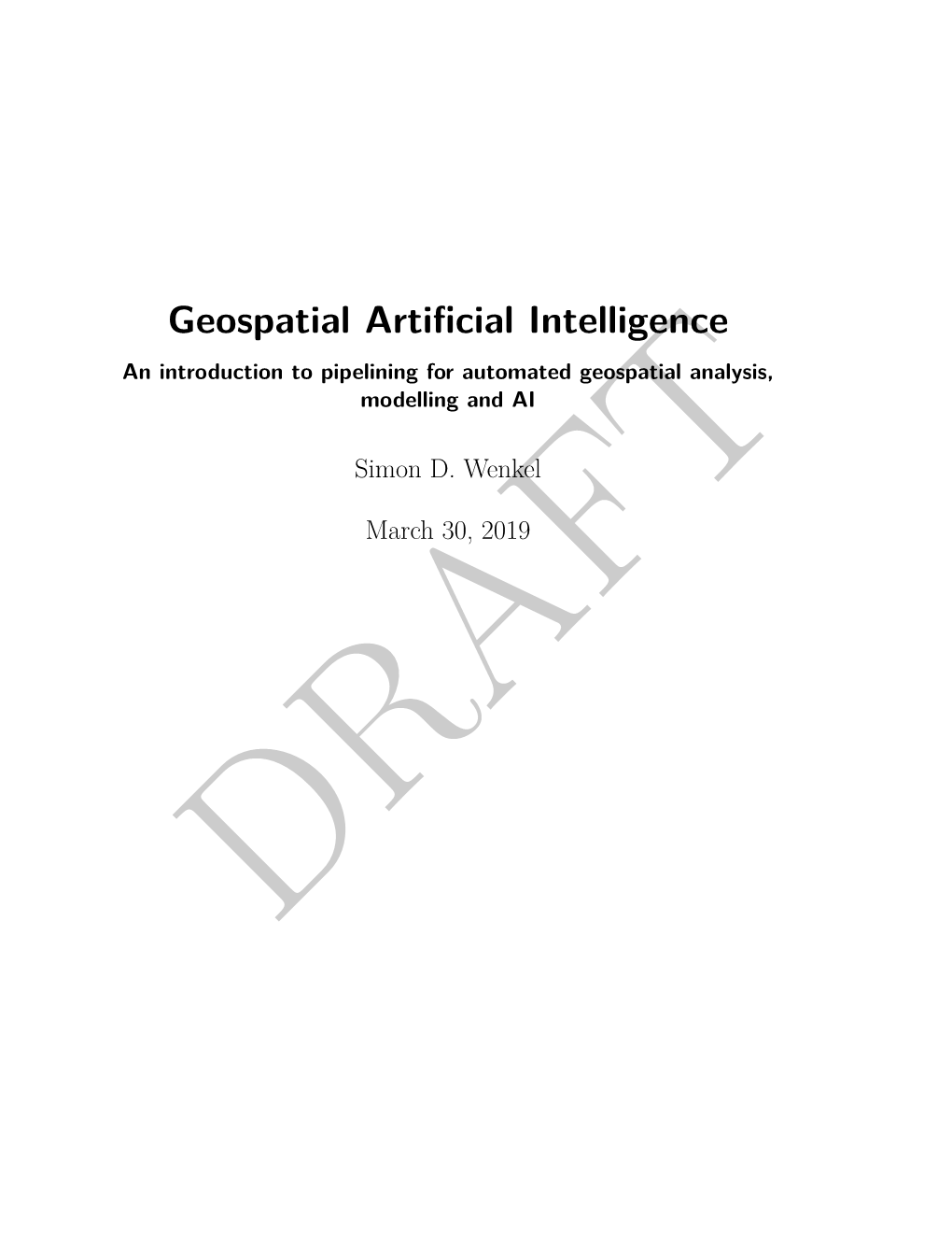 Geospatial Artificial Intelligence