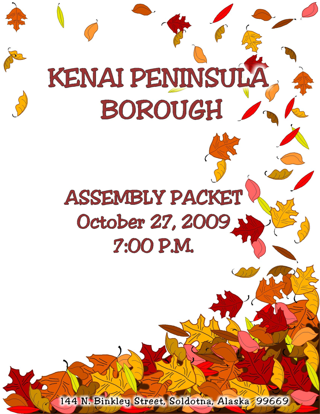 Kenai Peninsula Borough Assembly Assembly Meeting Schedule