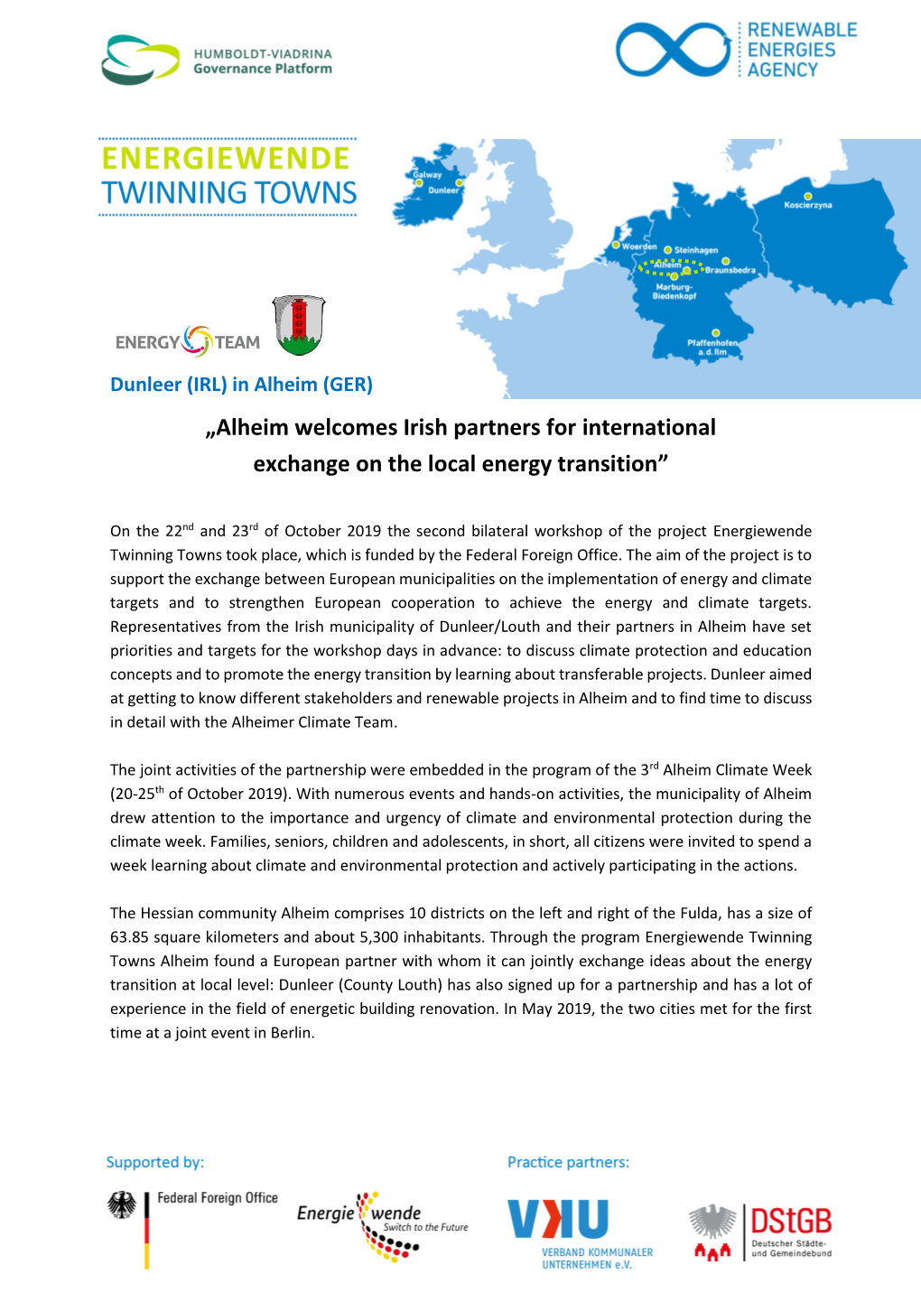 „Alheim Welcomes Irish Partners for International Exchange on the Local Energy Transition”