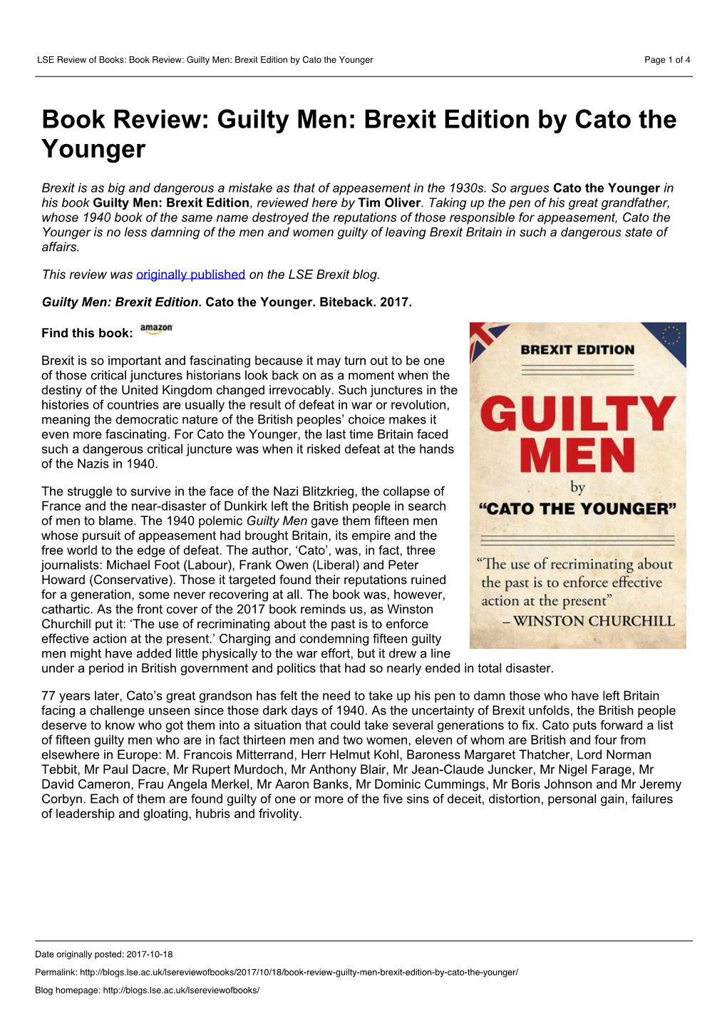 Guilty Men: Brexit Edition by Cato the Younger Page 1 of 4