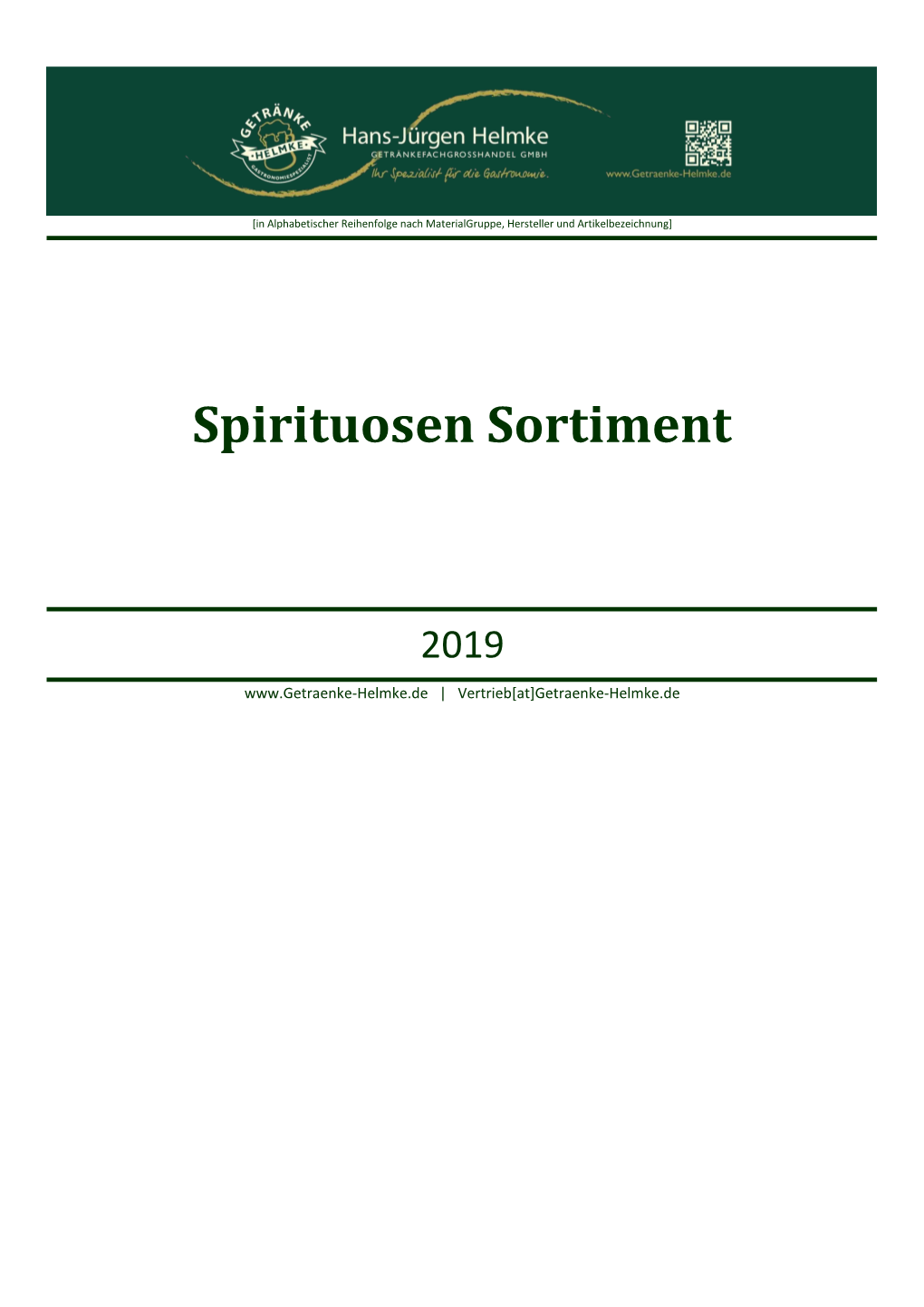 Spirituosen Sortiment