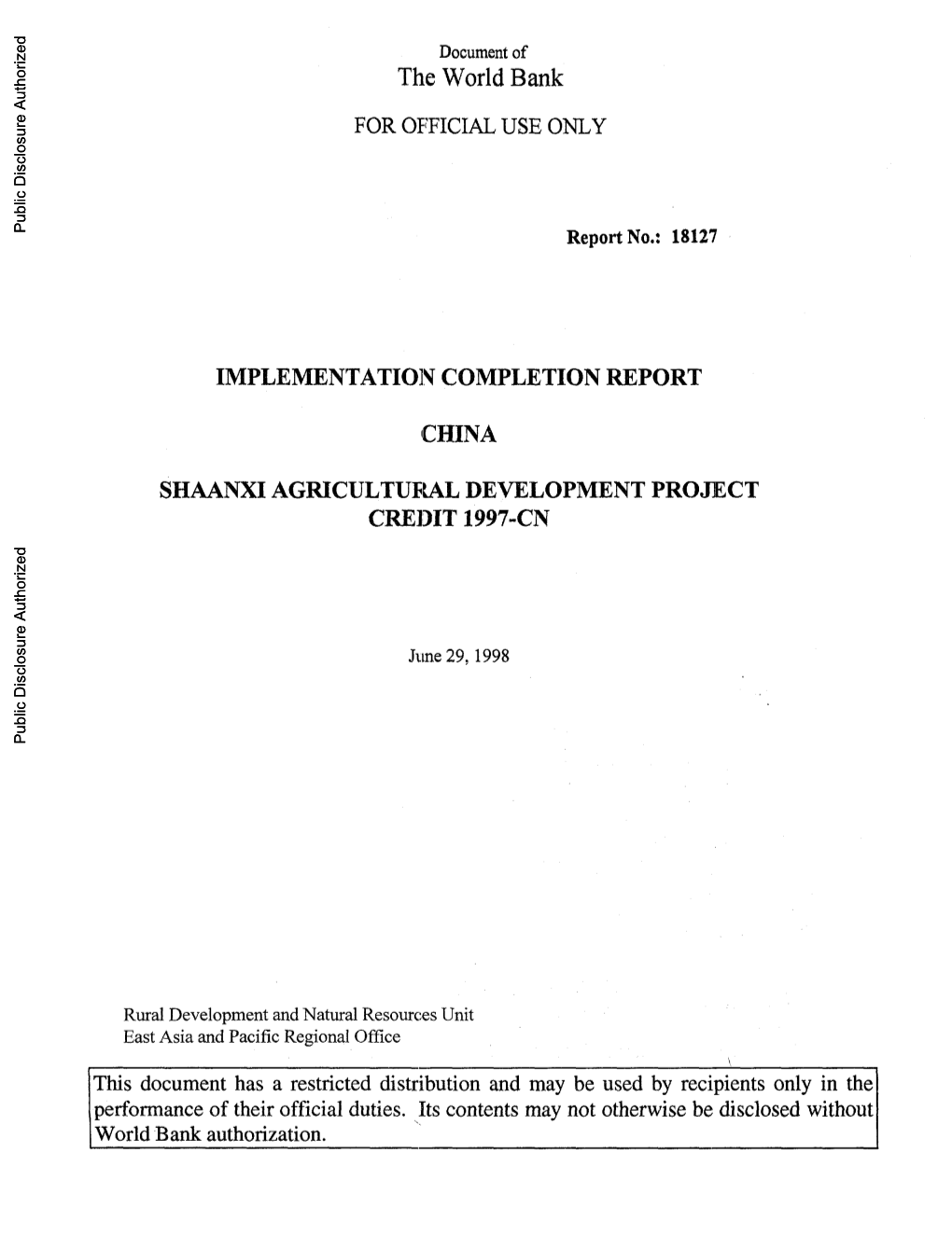 World Bank Document