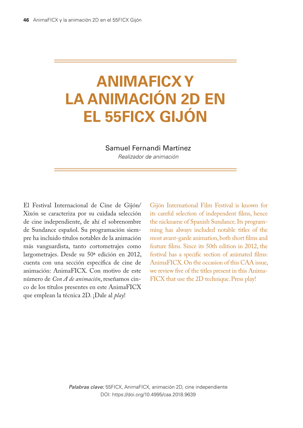 Animaficx Y La Animación 2D En El 55FICX Gijón