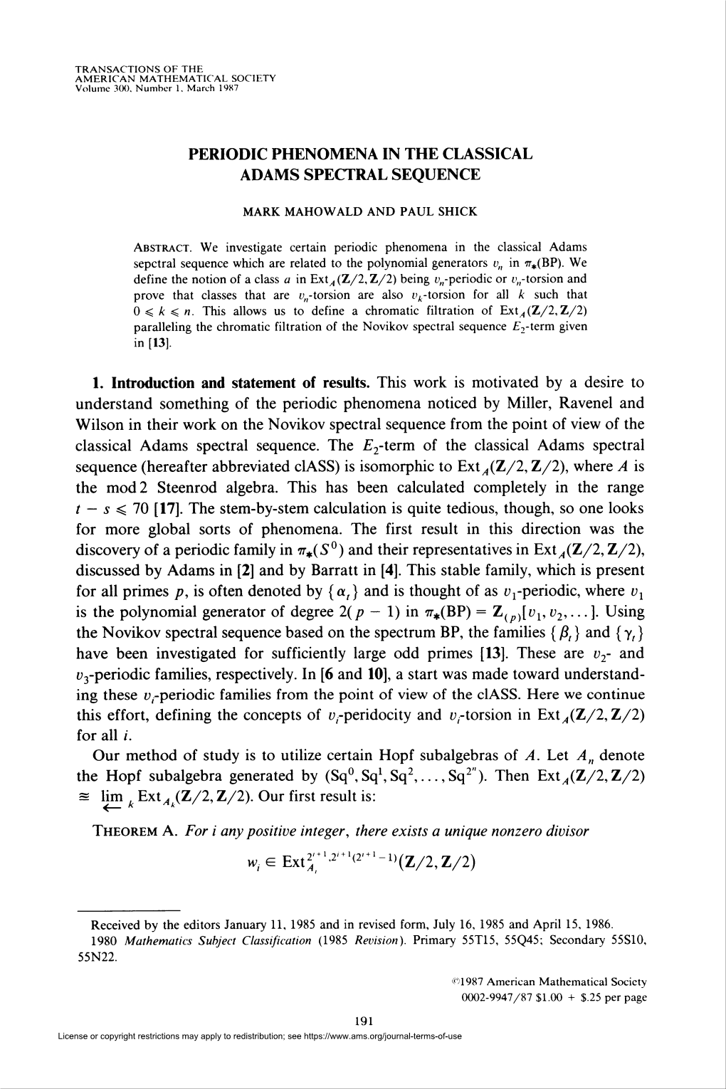 Periodic Phenomena in the Classical Adams Spectral