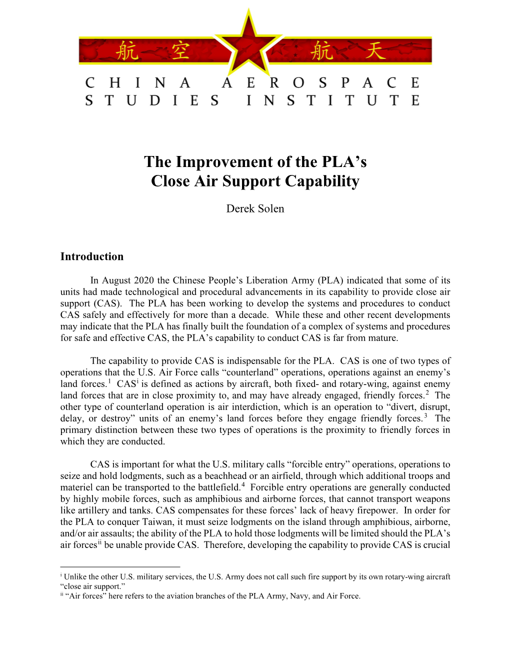 The Improvement of the PLA's Close Air Support Capability