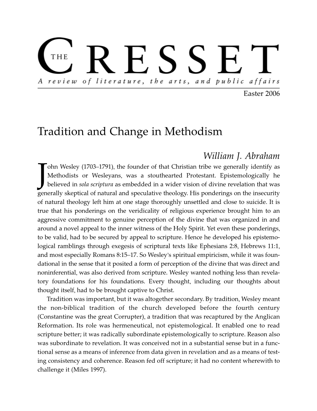 Tradition and Change in Methodism