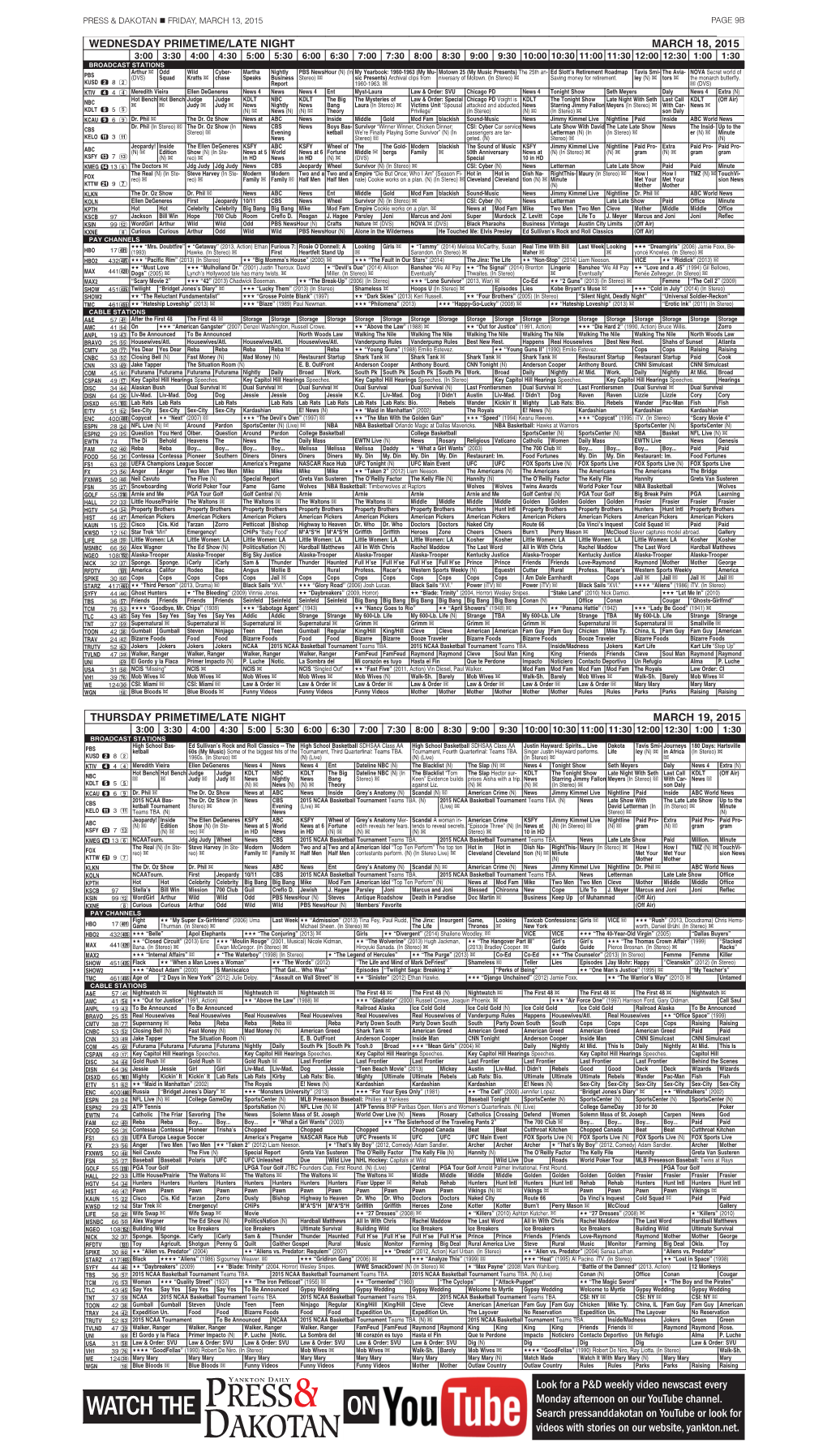 PRESS & DAKOTAN N FRIDAY, MARCH 13, 2015 PAGE 9B