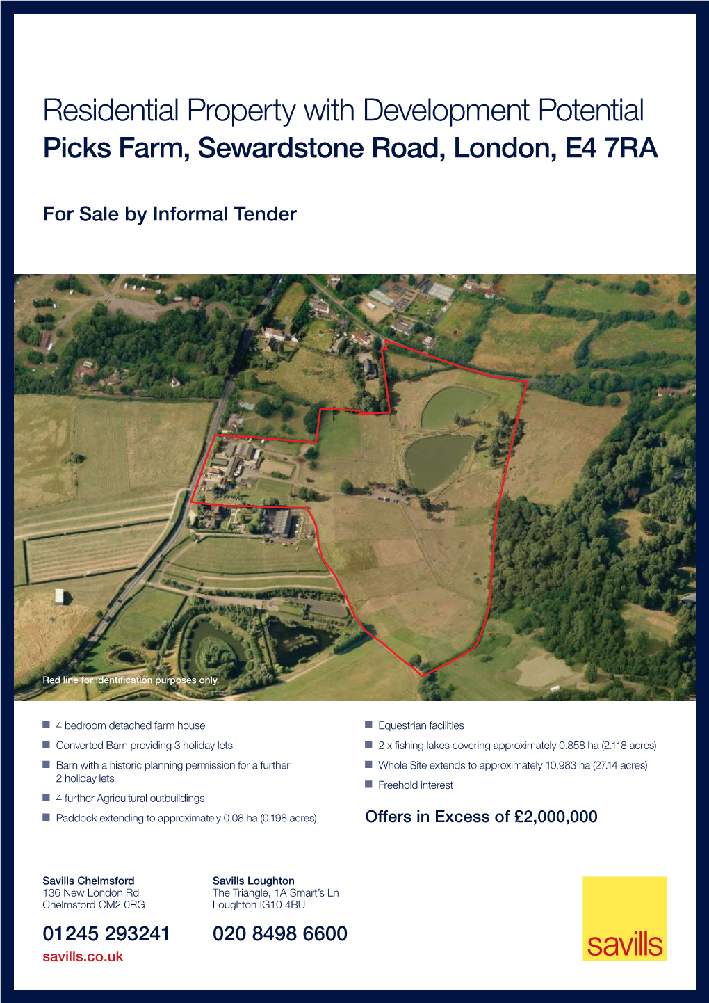 Residential Property with Development Potential Picks Farm, Sewardstone Road, London, E4 7RA