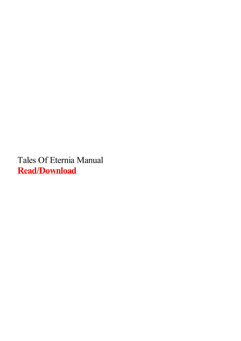 Tales of Eternia Manual.Pdf