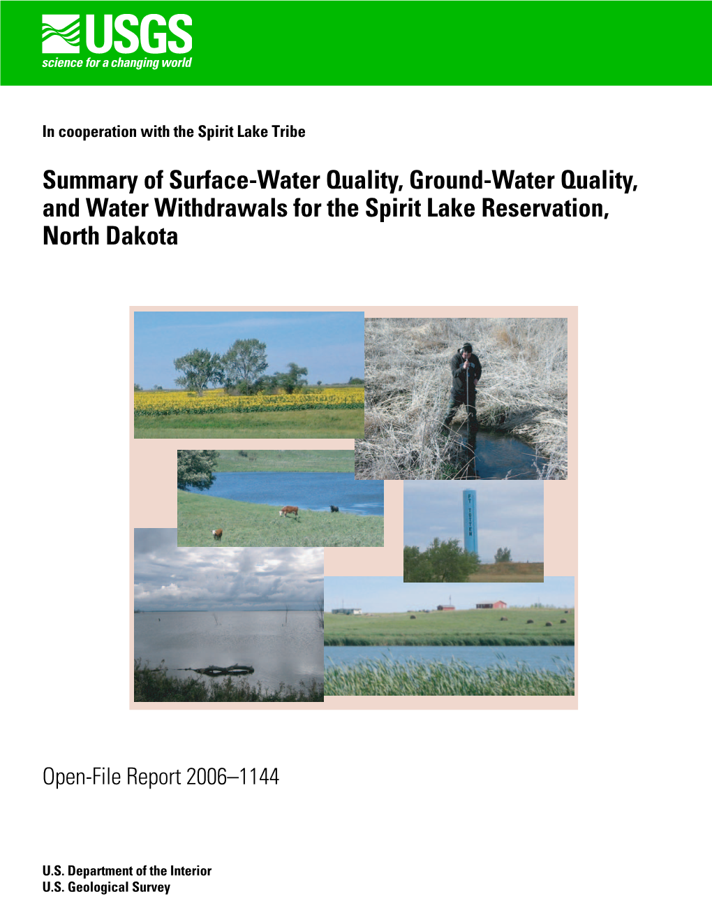 Summary of Surface-Water Quality, Ground-Water Quality, and Water Withdrawals for the Spirit Lake Reservation, North Dakota