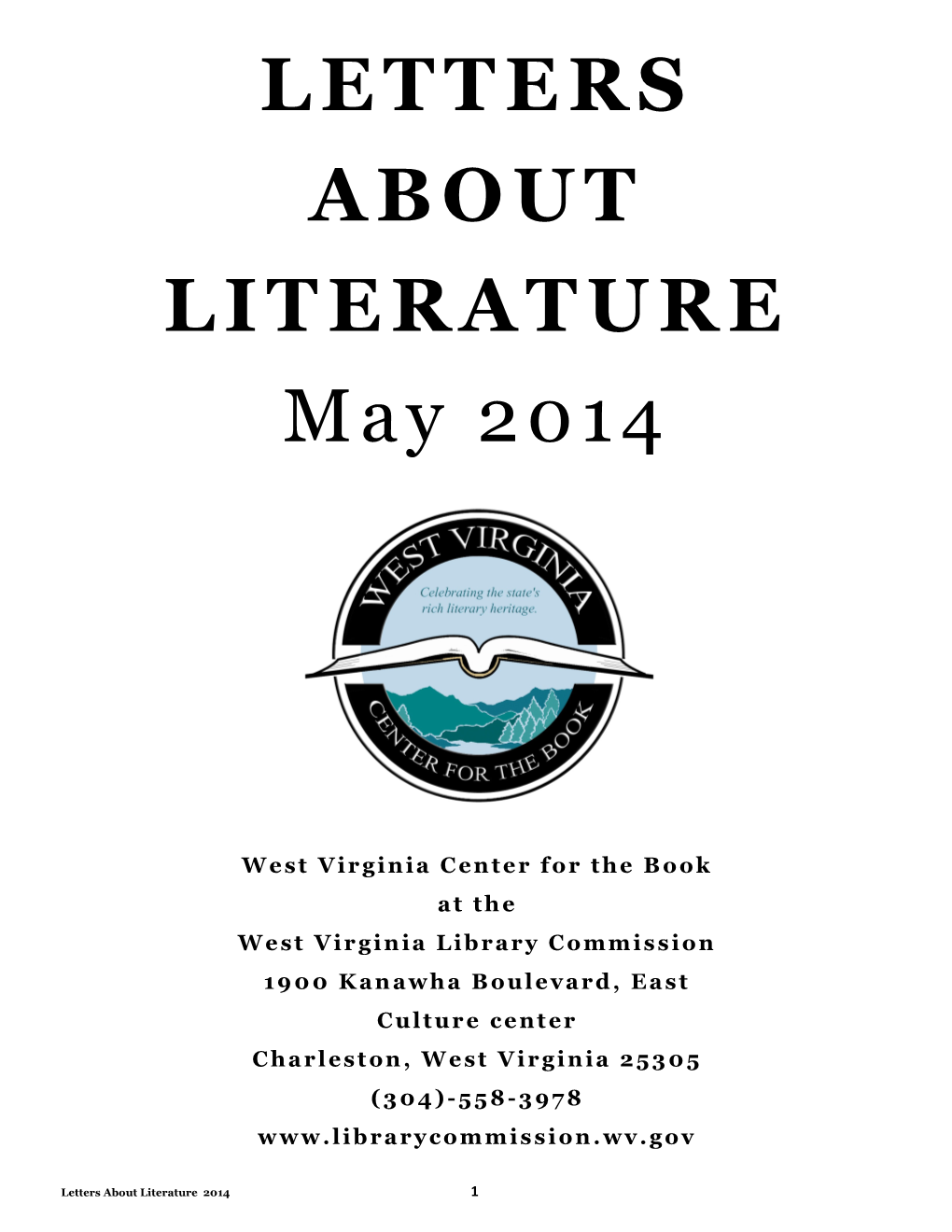 2014 West Virginia Letters About Literature Anthology