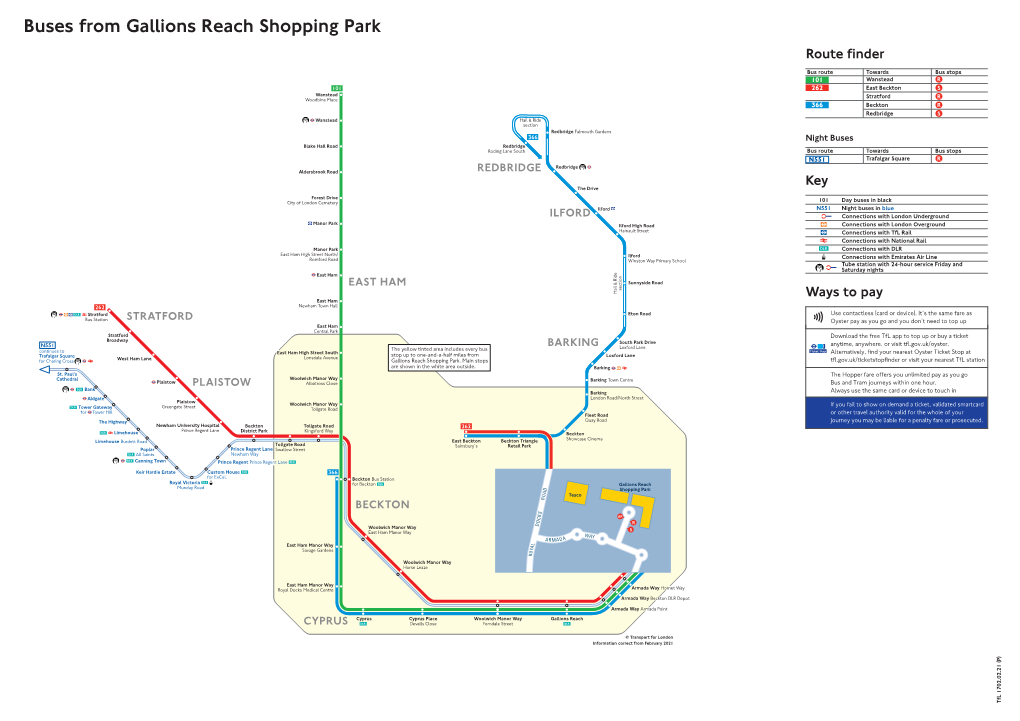 Buses from Gallions Reach Shopping Park