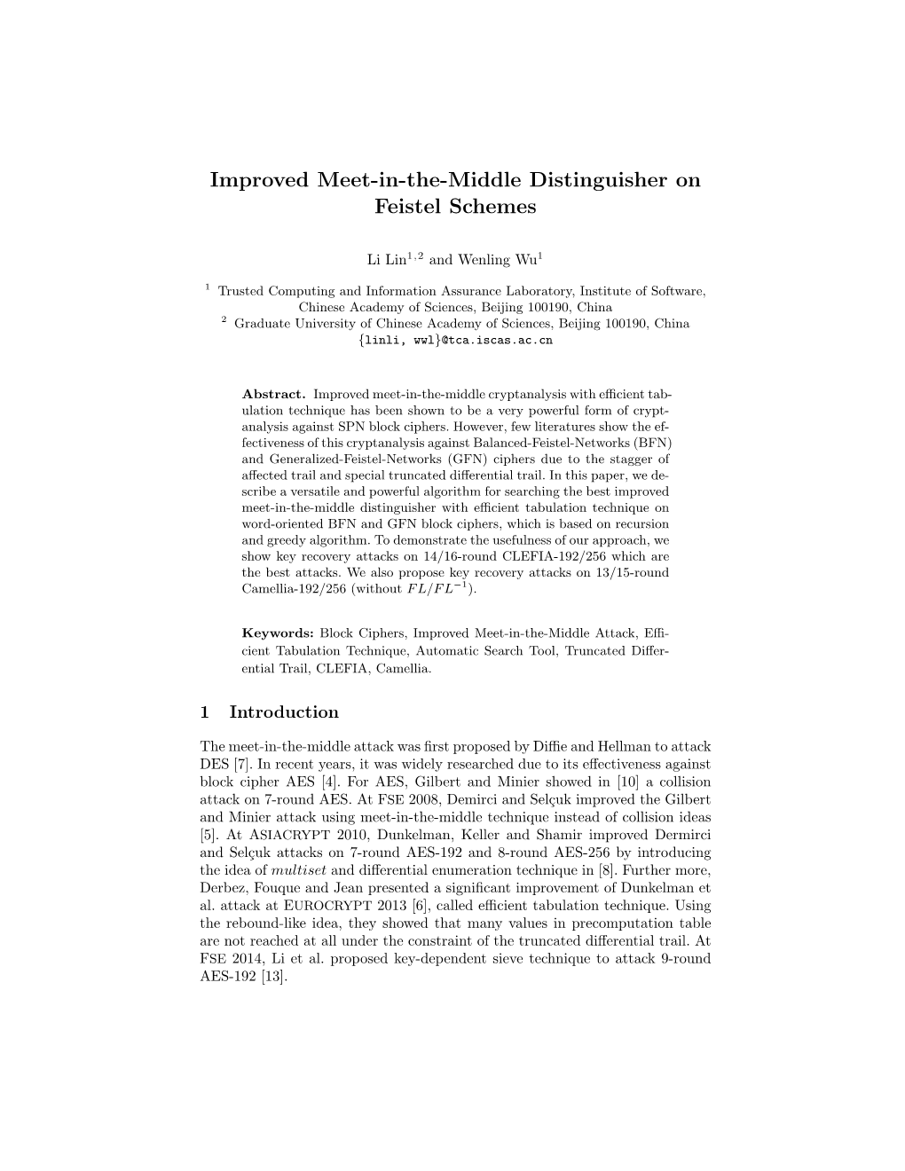 Improved Meet-In-The-Middle Distinguisher on Feistel Schemes