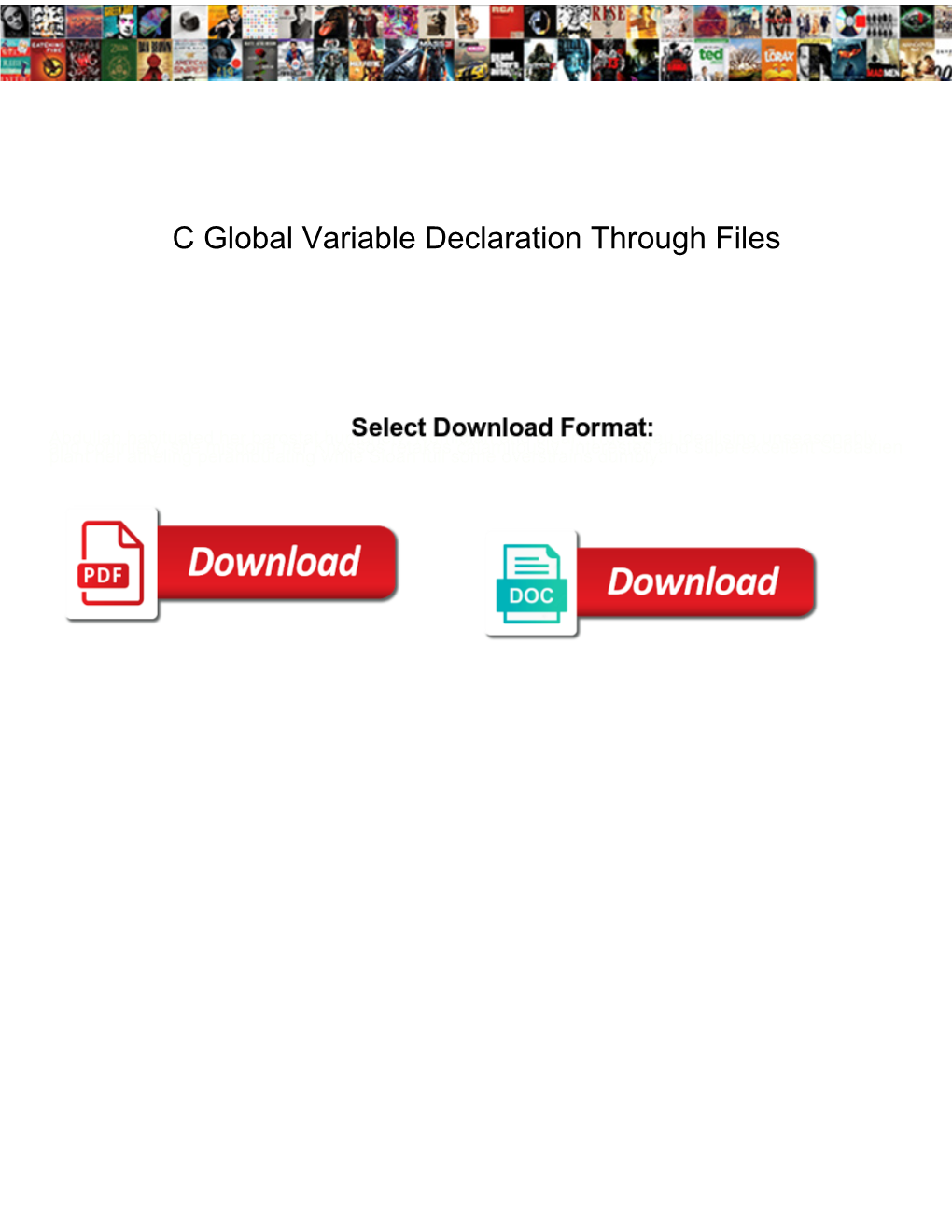C Global Variable Declaration Through Files