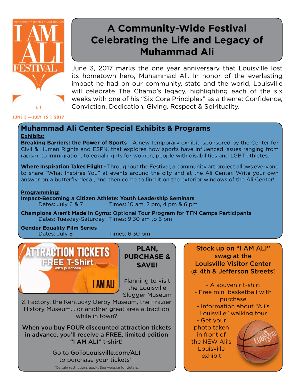 A Community-Wide Festival Celebrating the Life and Legacy of Muhammad Ali